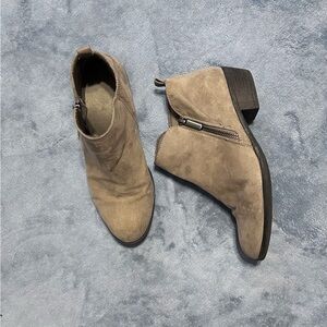 Women’s Suede Ankle Boots in Taupe - Side Zip Casual Chelsea